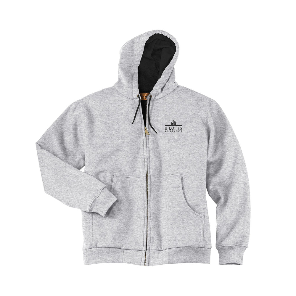 Heavyweight Full-Zip Hooded Sweatshirt with Thermal Lining