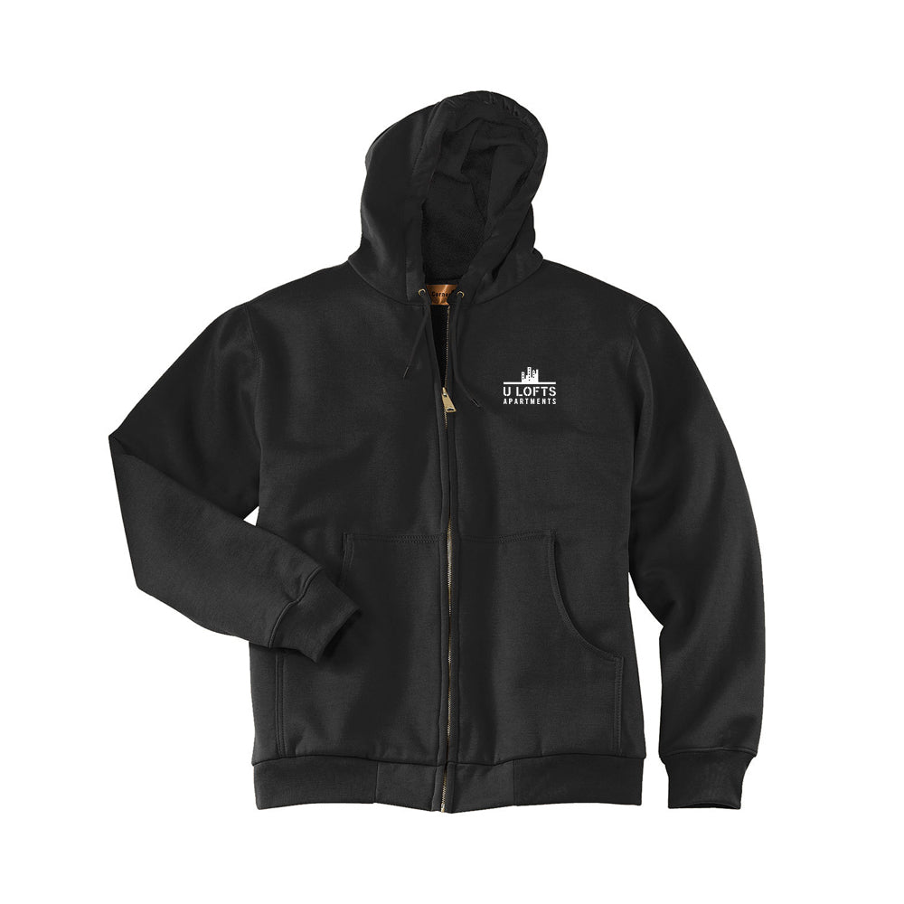 Heavyweight Full-Zip Hooded Sweatshirt with Thermal Lining