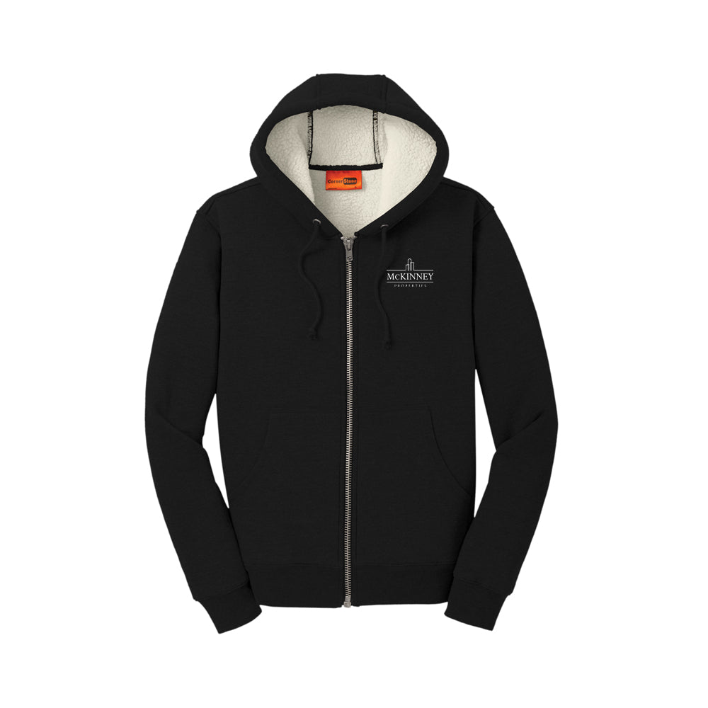 Heavyweight Lined Sherpa Hooded Fleece Jacket