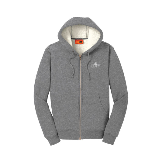 Heavyweight Lined Sherpa Hooded Fleece Jacket