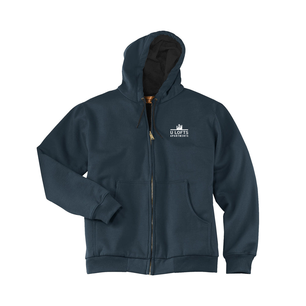 Heavyweight Full-Zip Hooded Sweatshirt with Thermal Lining