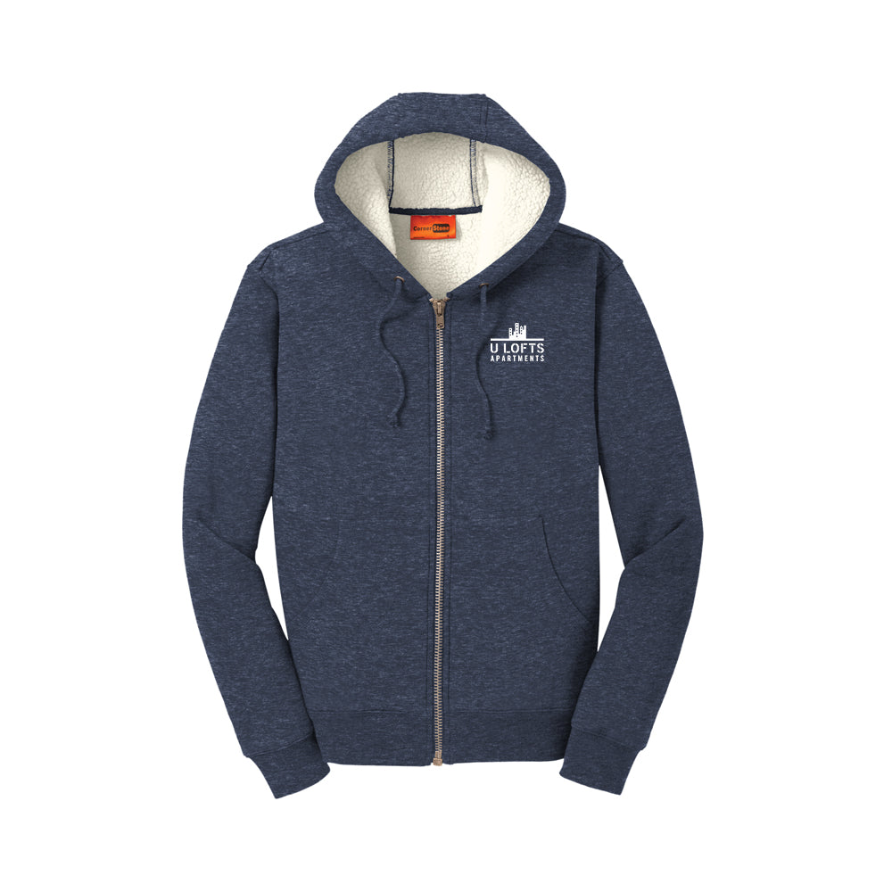 Heavyweight Lined Sherpa Hooded Fleece Jacket